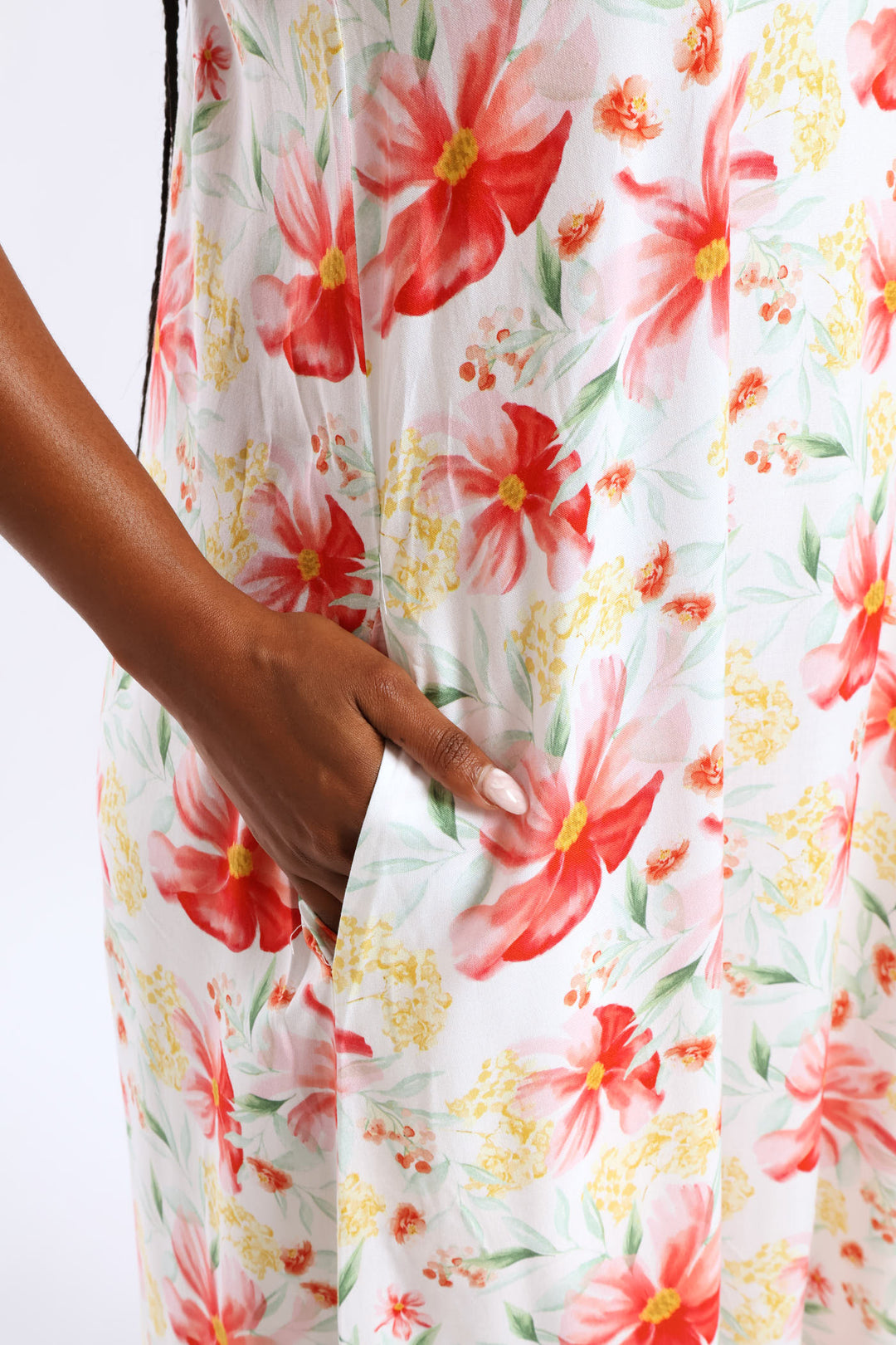 Strappy A-Line Slip Midi Dress - Multi