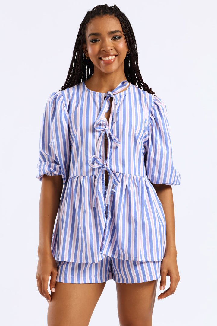Candy Stripe Short - Blue