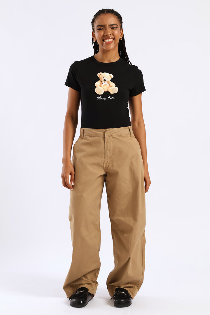 Panelled Balloon Pant - Caramel