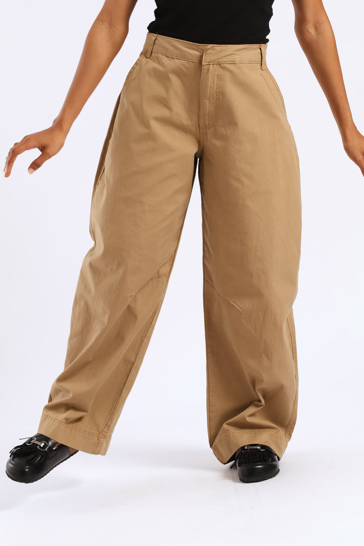 Panelled Balloon Pant - Caramel