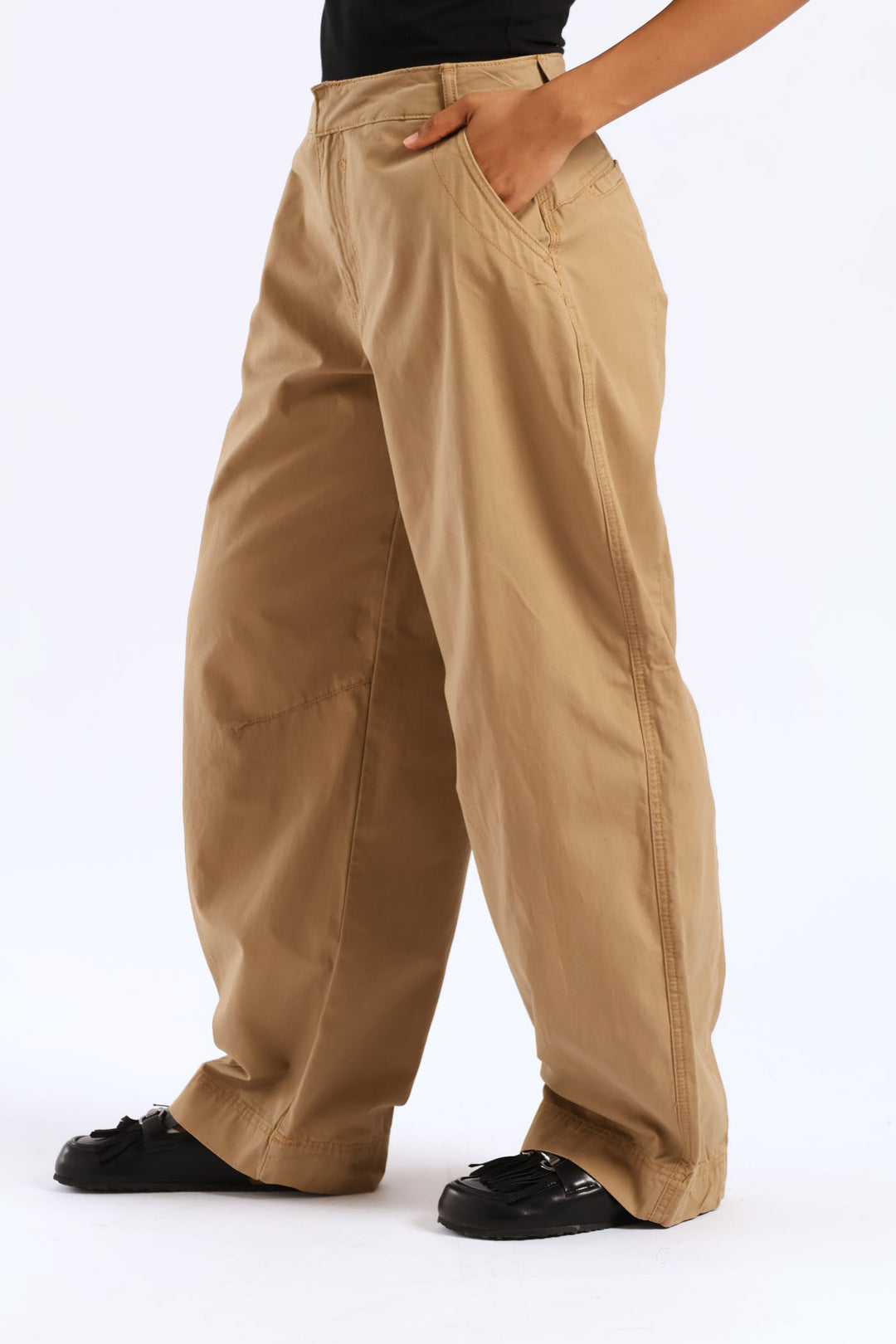Panelled Balloon Pant - Caramel
