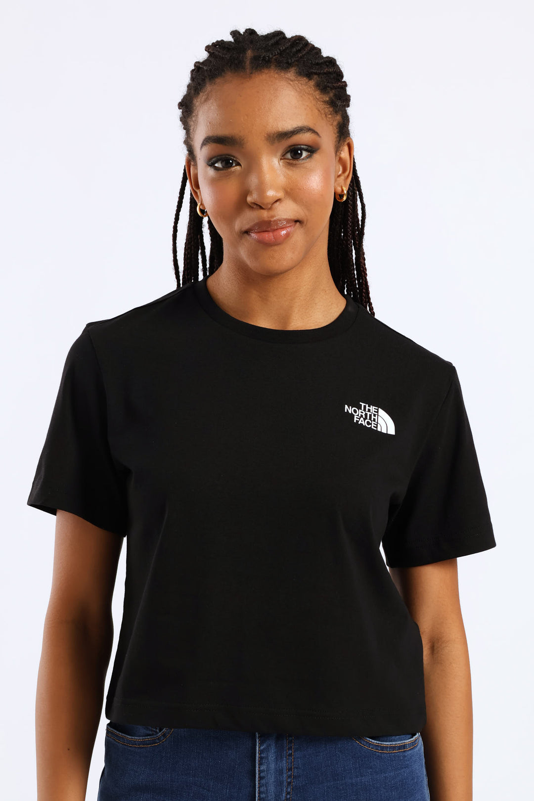 Simple Dome Cropped Slim Tee - Black