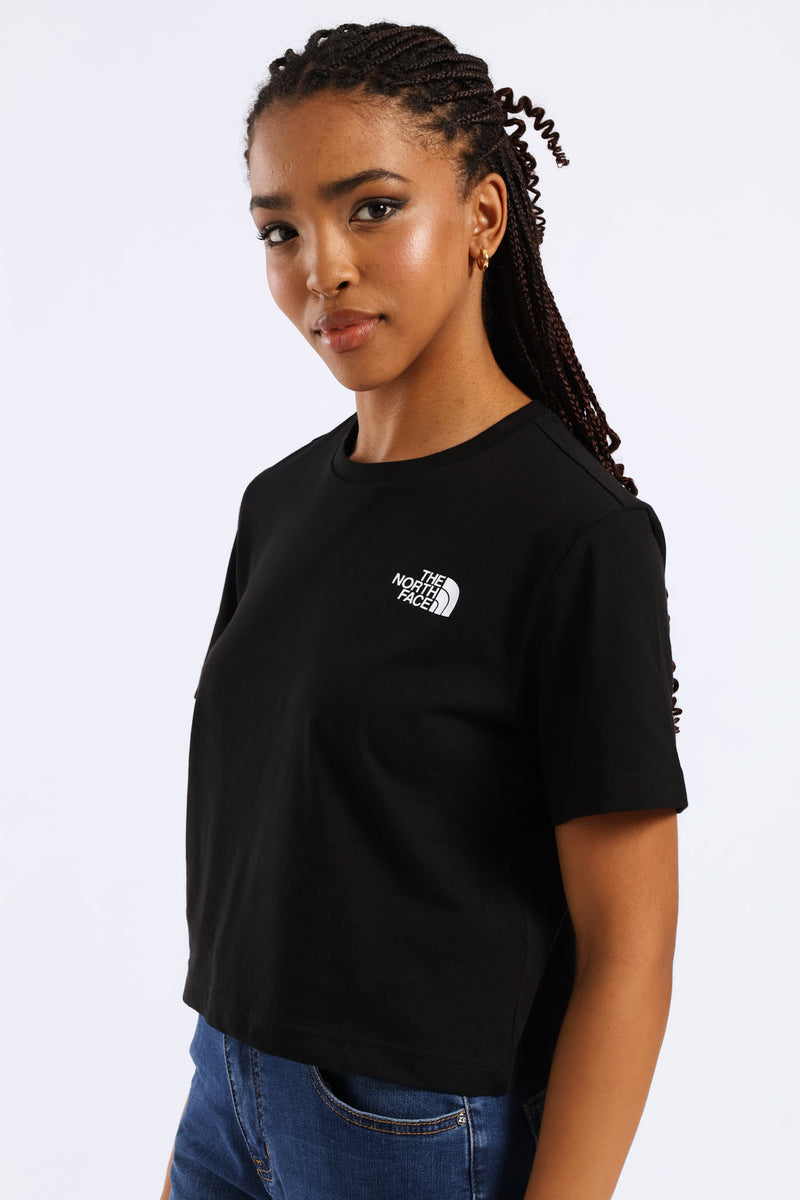 Simple Dome Cropped Slim Tee - Black
