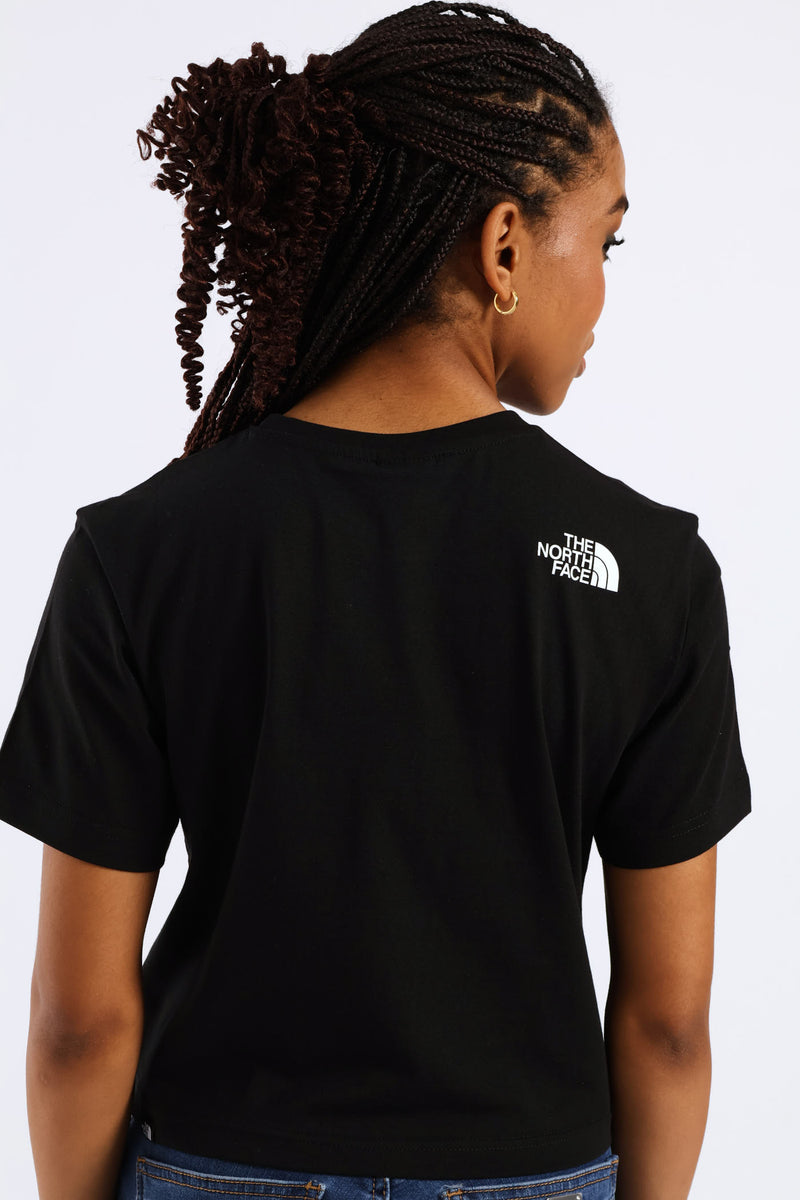 Simple Dome Cropped Slim Tee - Black