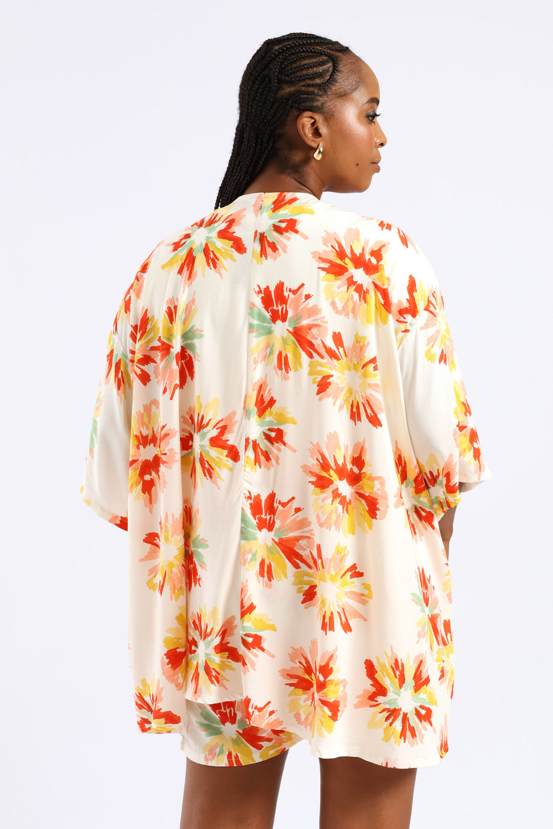3/4 Sleeve Floral Kimono - Multi