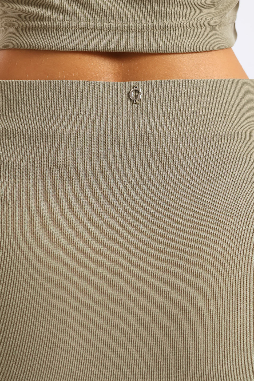 Aimee Jewel Drape Skirt - Moss Green