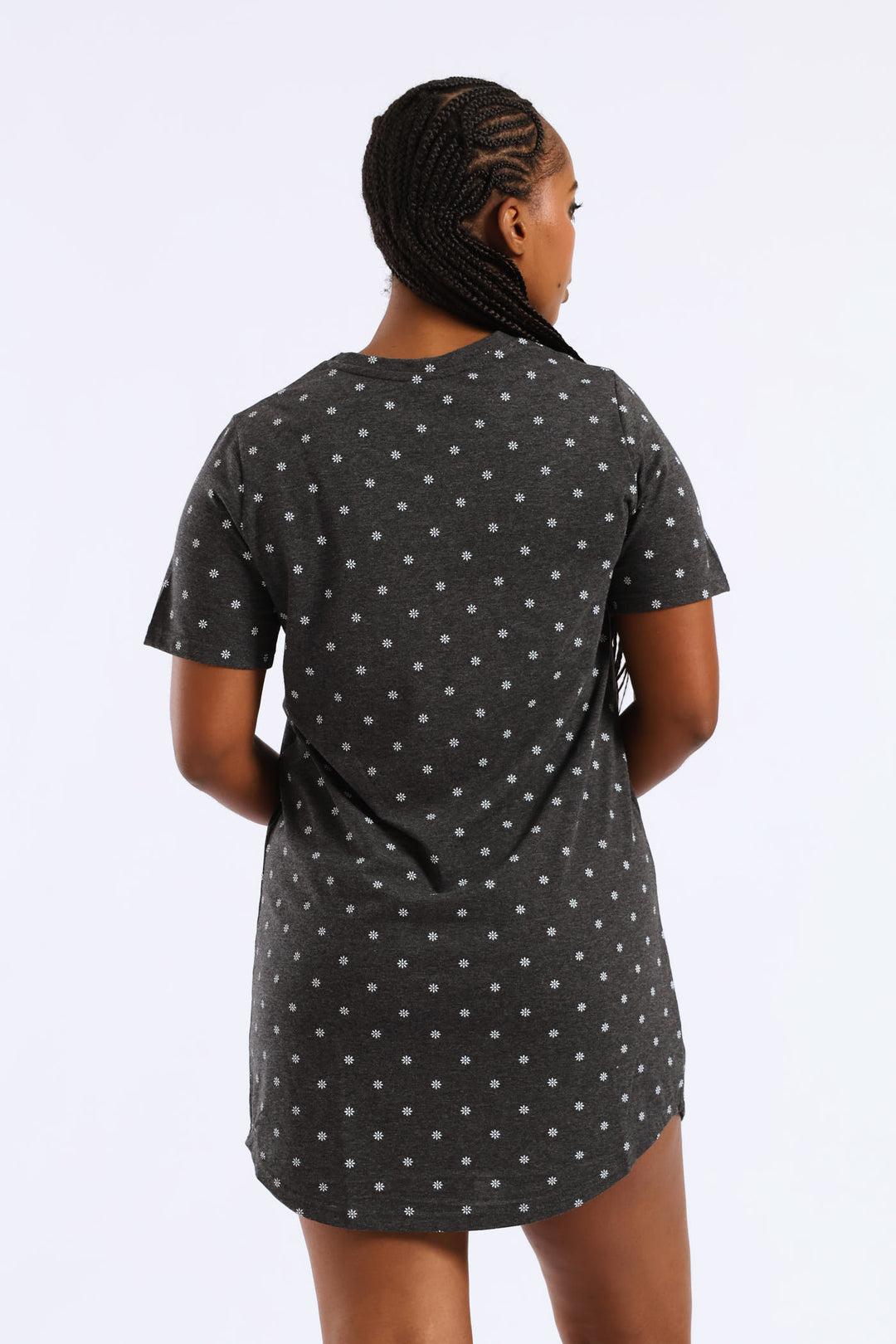 Mirco Spots Short Sleepshirt - Charcoal Melange