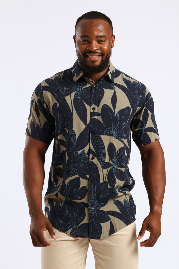 Orchid Viscose Regular Shirt - Olive