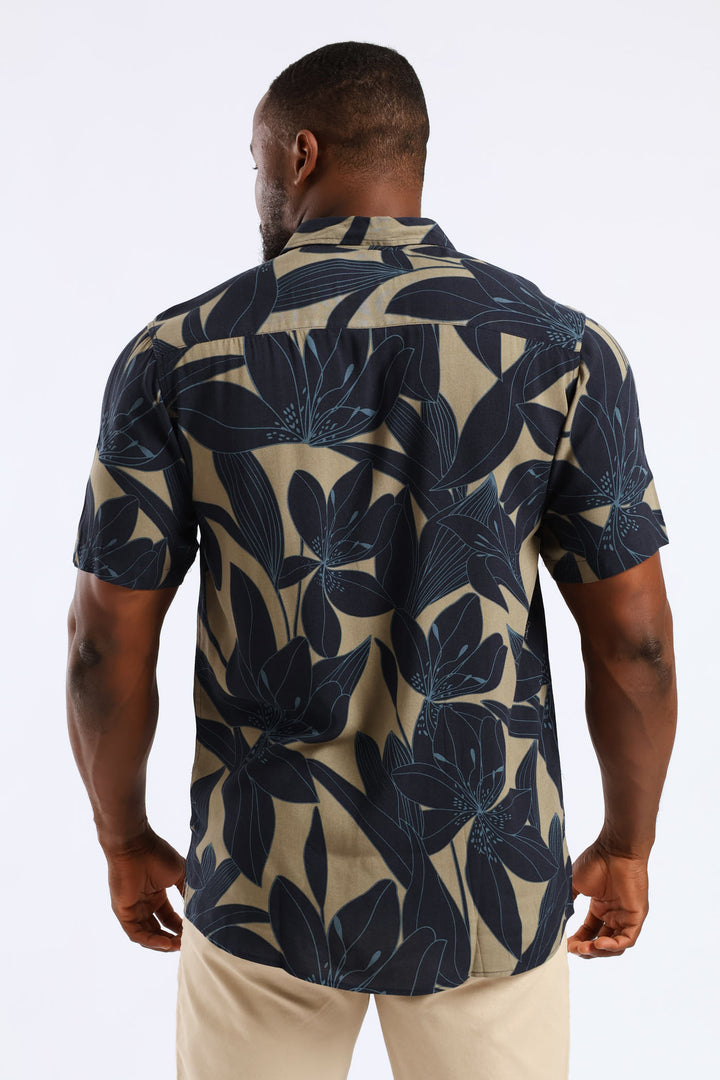 Orchid Viscose Regular Shirt - Olive