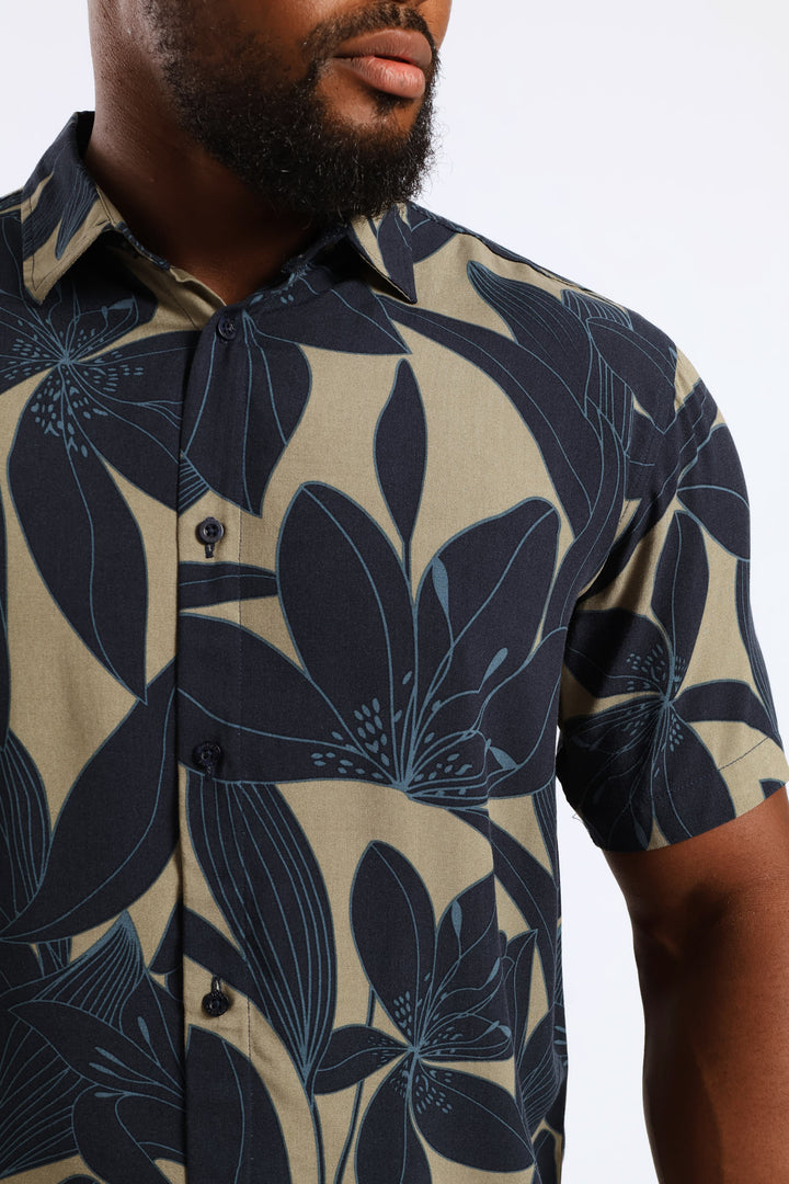 Orchid Viscose Regular Shirt - Olive