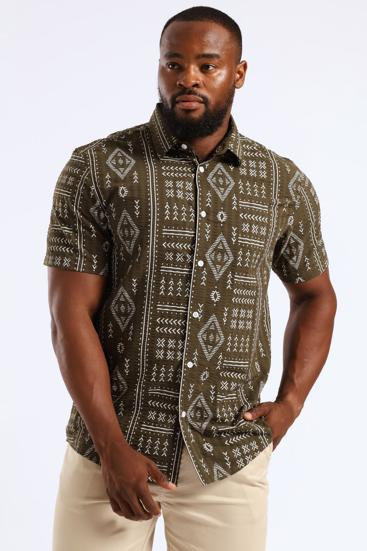 Tribal Print Shirt - Fatigue