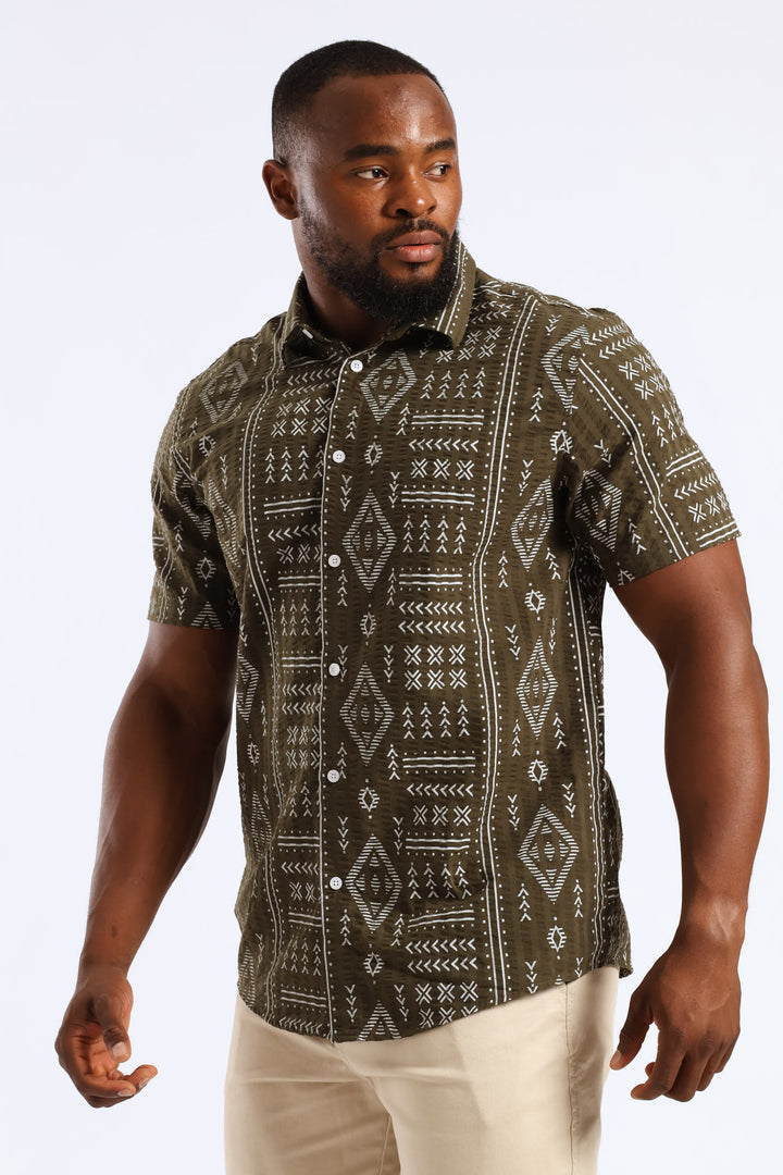 Tribal Print Shirt - Fatigue