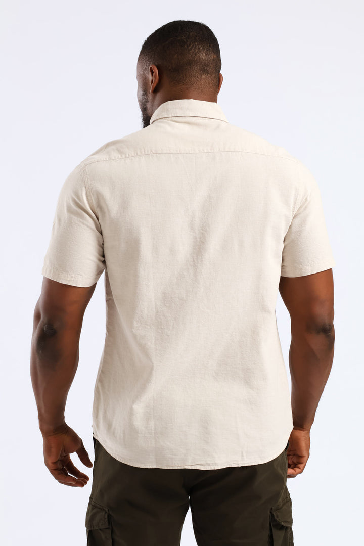 Short Sleeve Slub Shirt - Stone