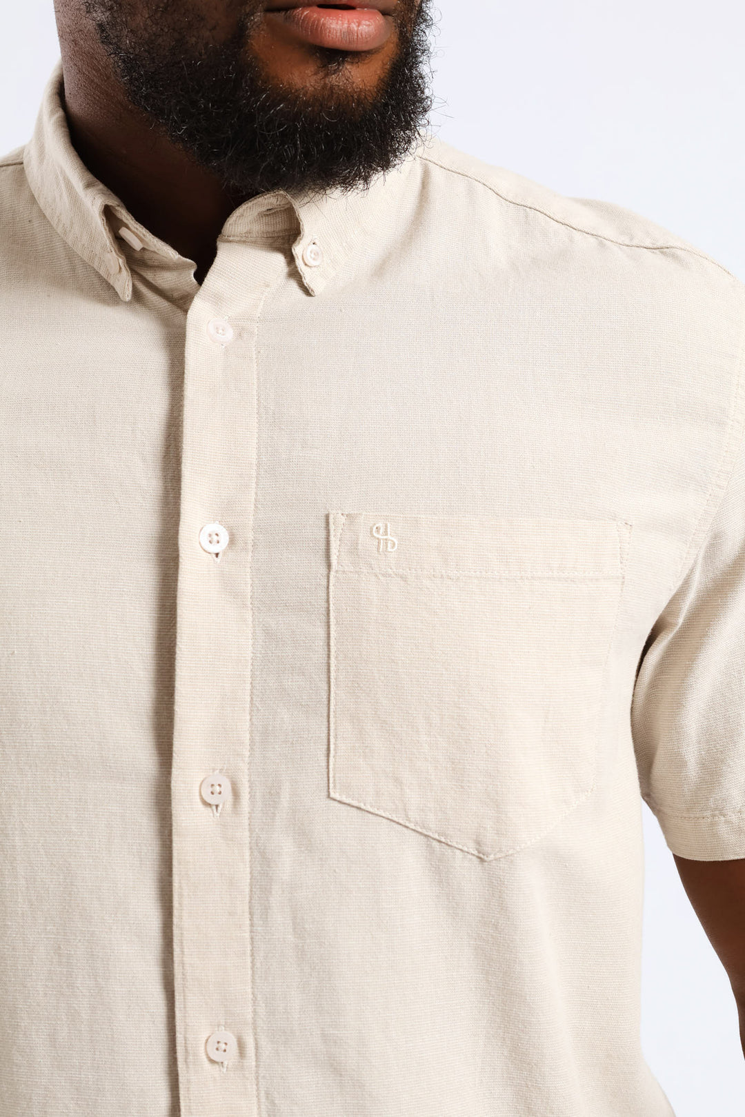 Short Sleeve Slub Shirt - Stone
