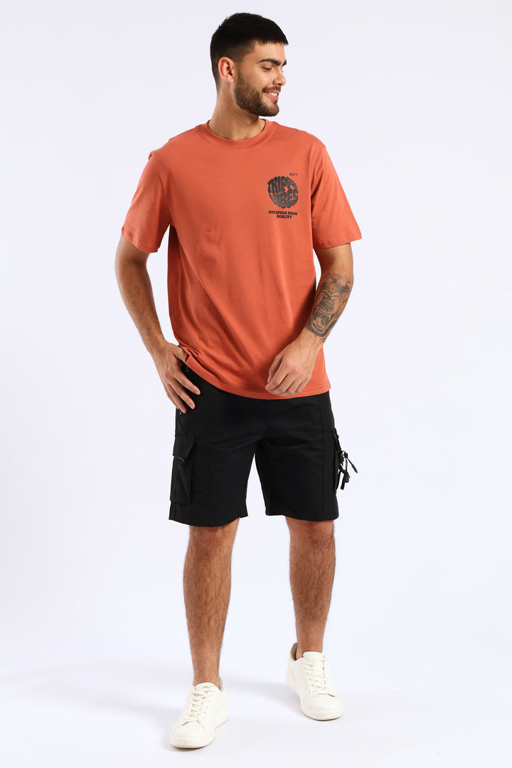 Trippy Vibes Front & Back Tee - Red