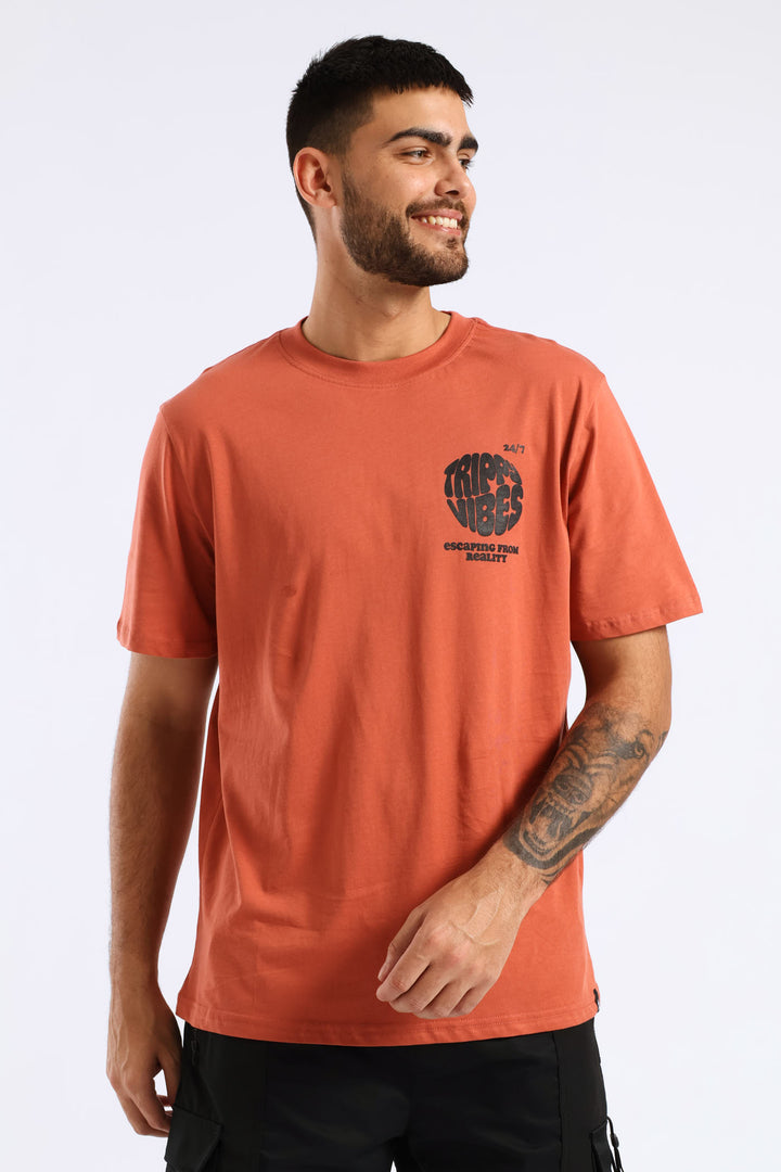 Trippy Vibes Front & Back Tee - Red