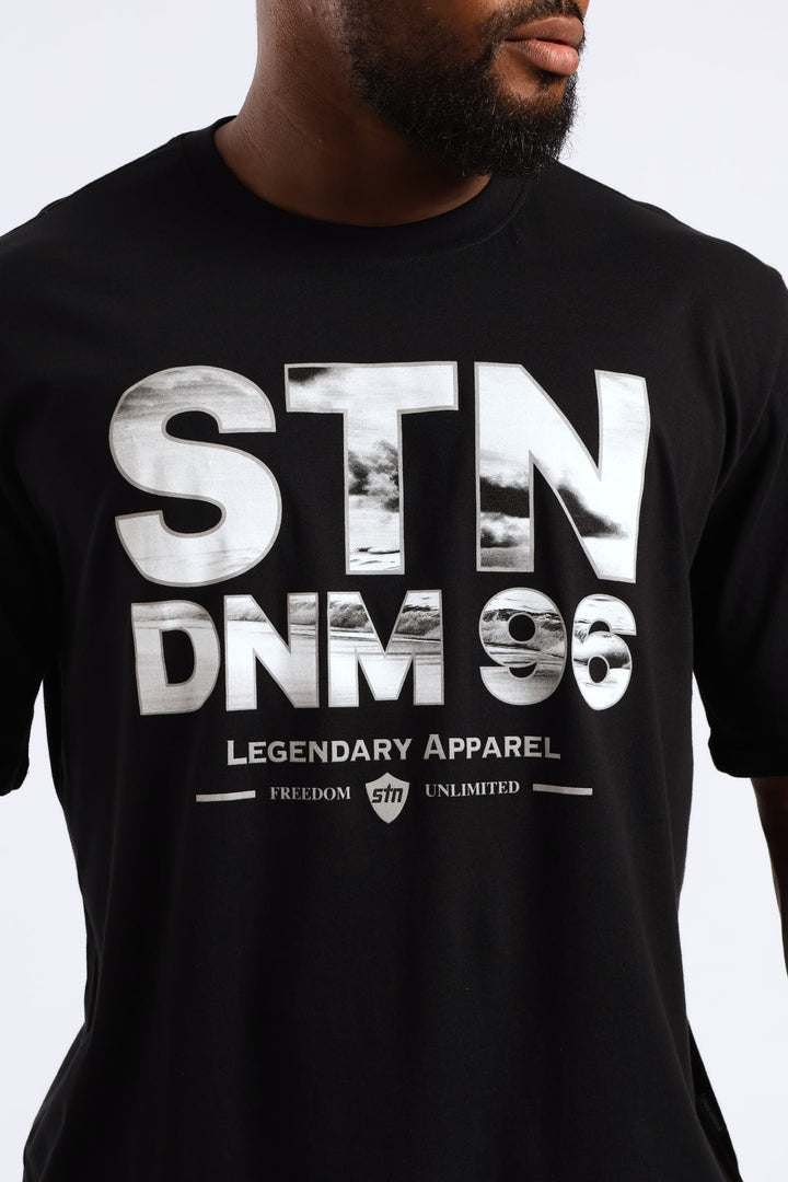 Icon Line Photo Print Tee - Black