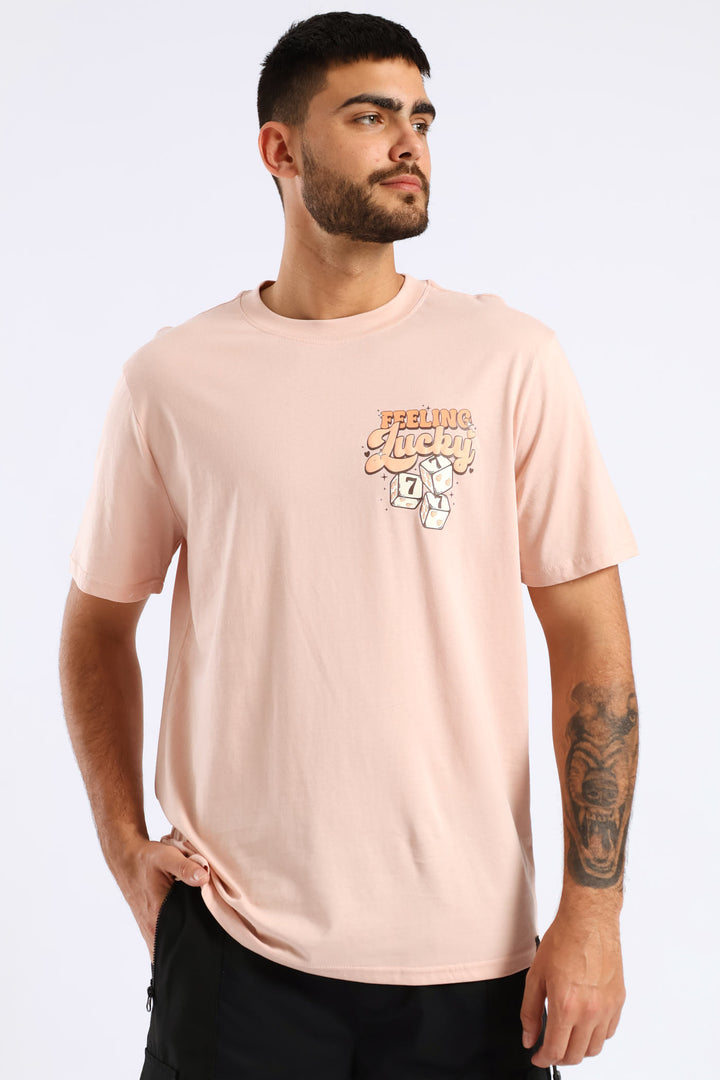 Feeling Lucky Dice Print Tee - Pink