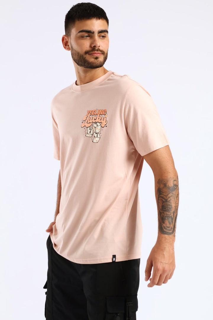 Feeling Lucky Dice Print Tee - Pink