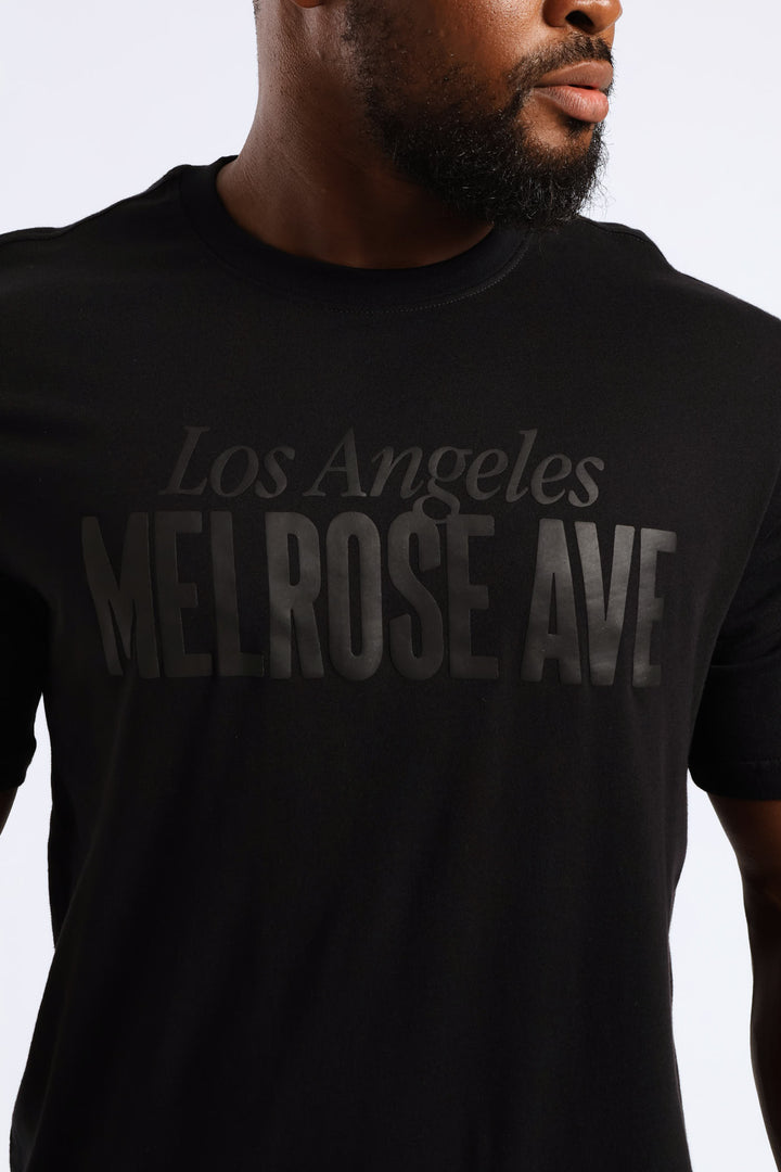 Melrose Ave HD Print Tee - Black