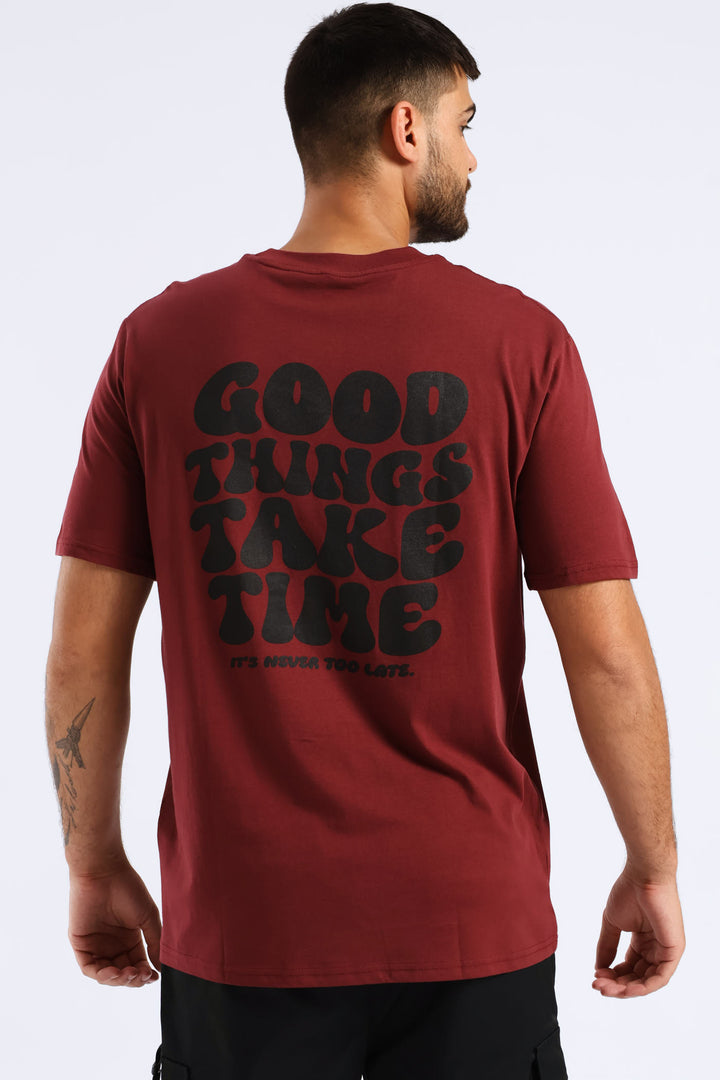 Good Things Front & Back Print - Burgundy