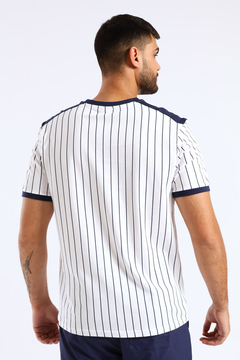 Marina T-Shirt - White/Navy