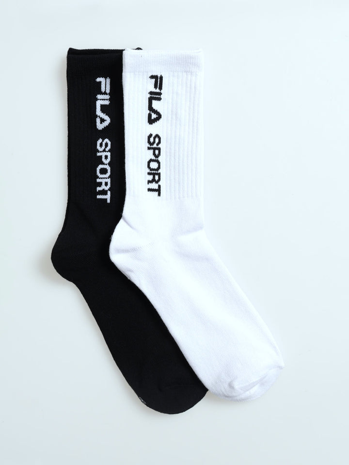 2 Pack Sport Kobe Three Quarter Socks - Black/White