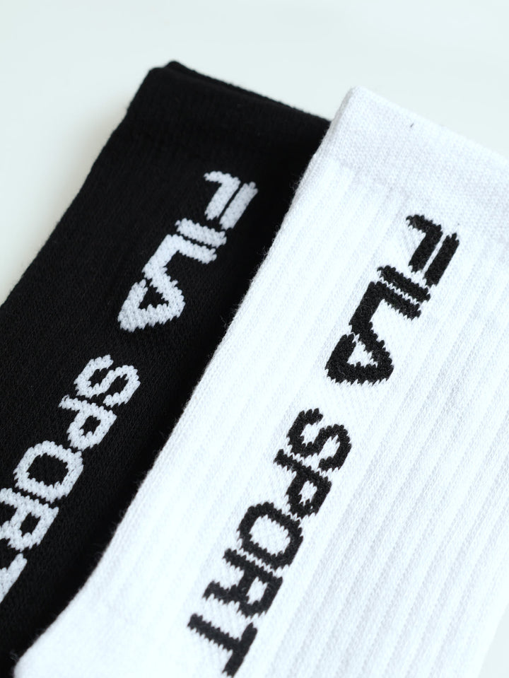 2 Pack Sport Kobe Three Quarter Socks - Black/White