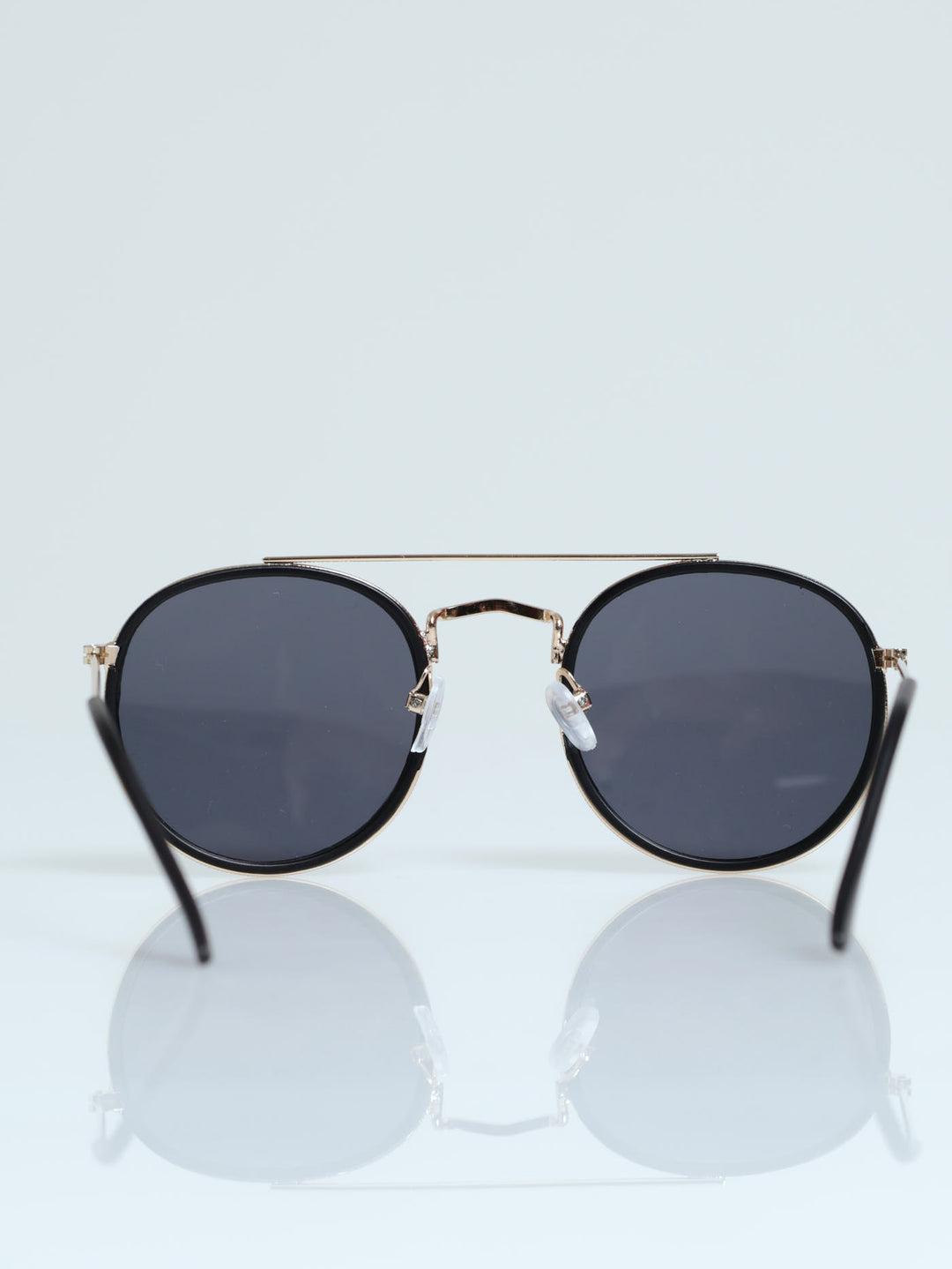 Round Brow Bar Sunglasses - Gold