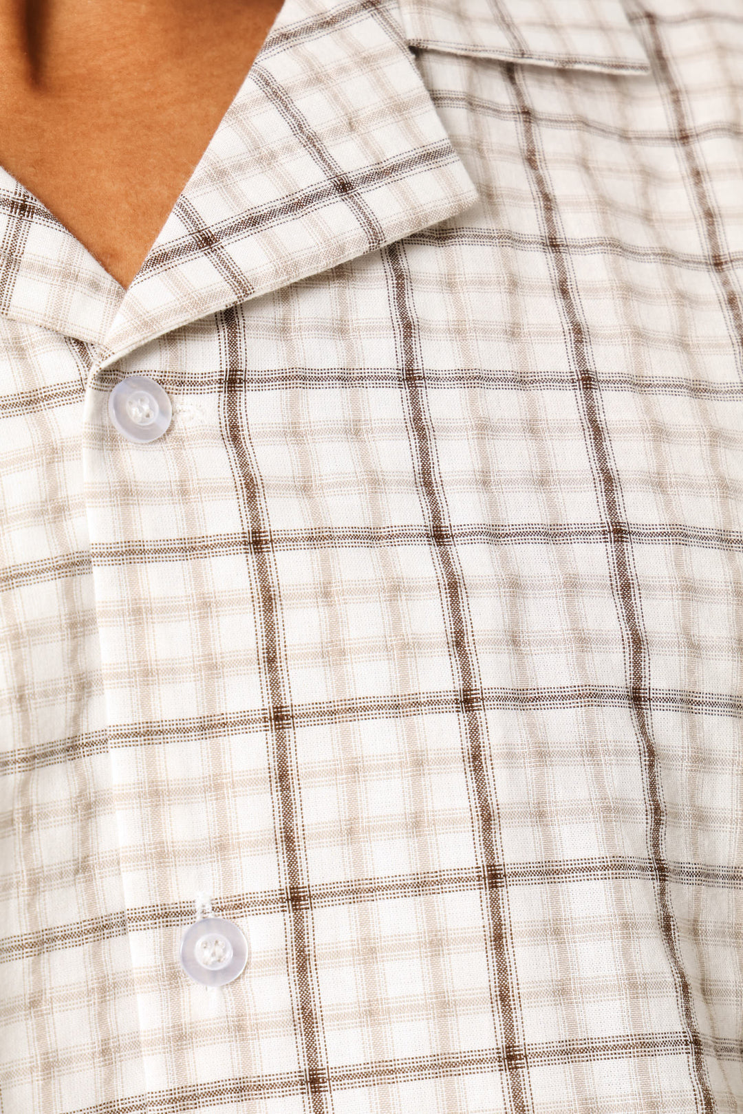 Mini Check Boxy Shirt - Stone