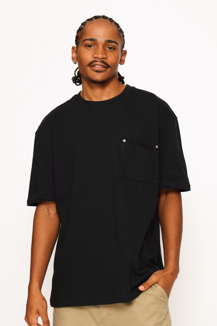 Boxy Cropped Tee - Black