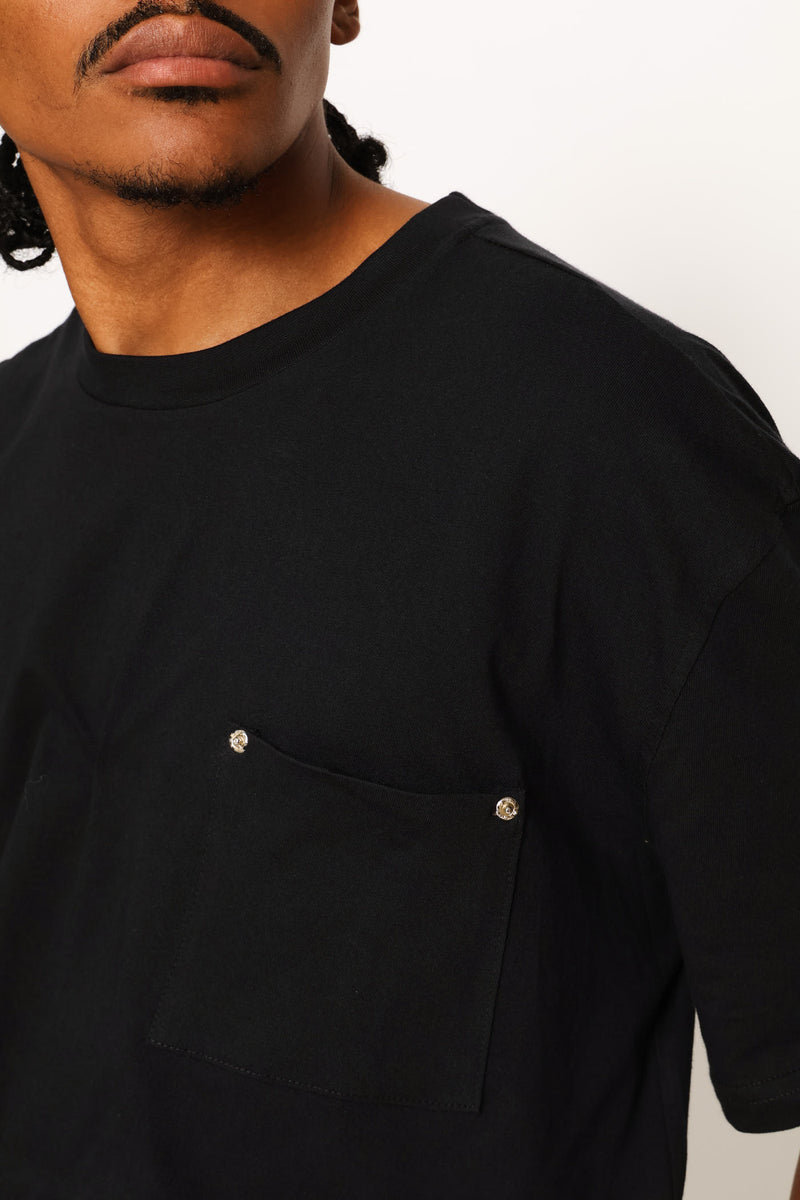 Boxy Cropped Tee - Black