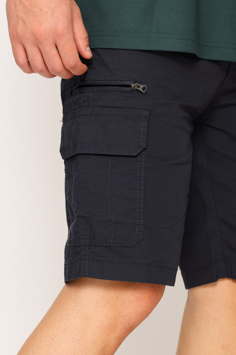 Rip Stop Cargo Shorts - Navy