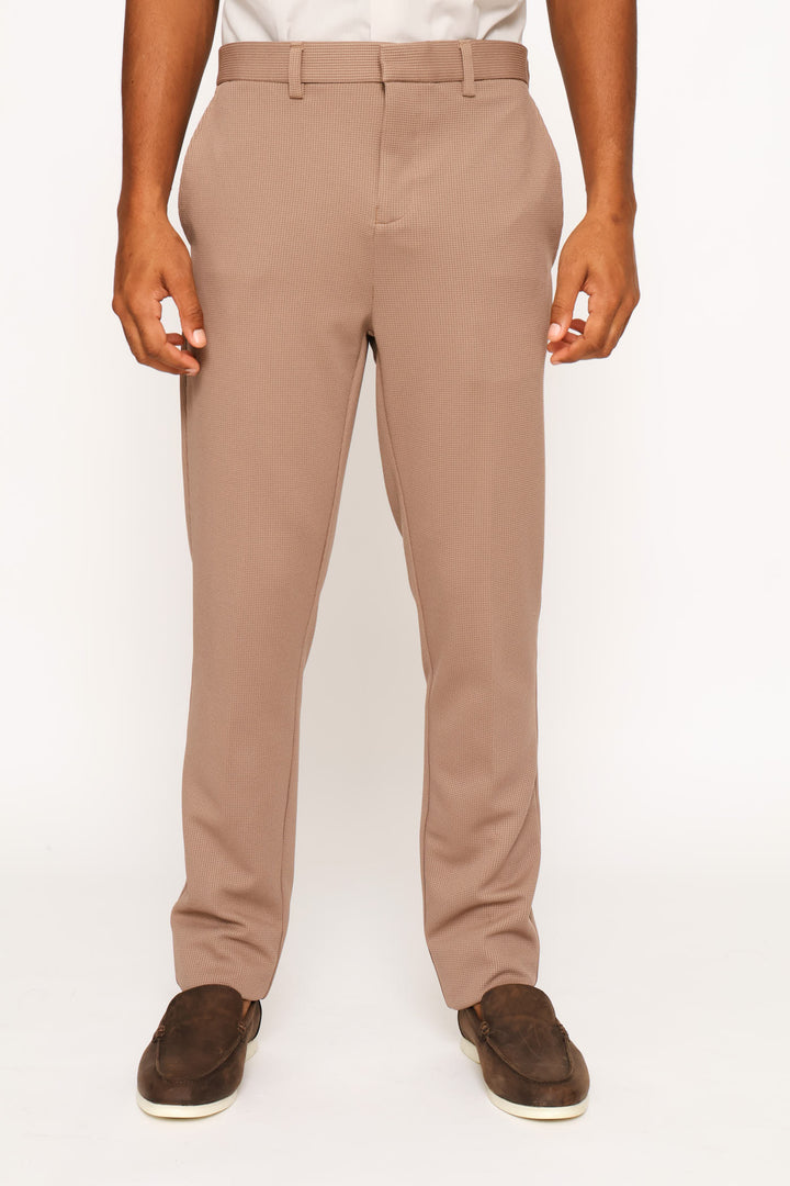 Textured Smart Trouser - Taupe