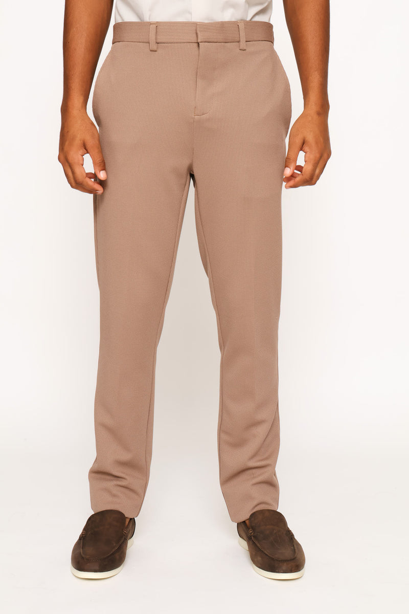 Textured Smart Trouser - Taupe