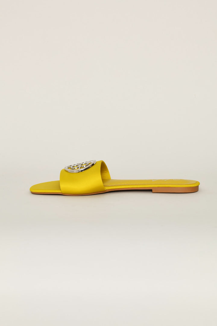 Trim Detail Single Band Mule Sandal - Chartreuse