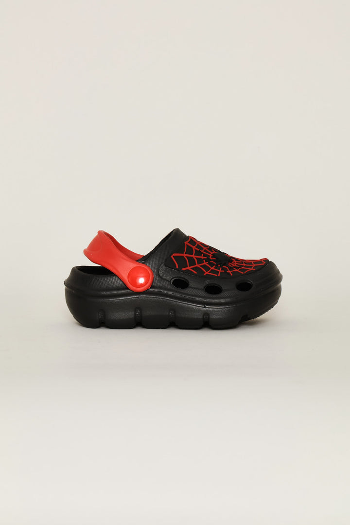 Pre-Boys Web Light Up Clog - Black/Red