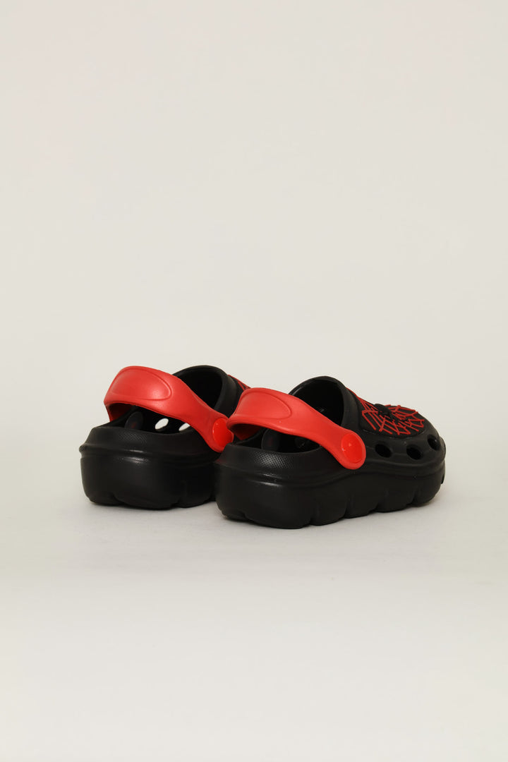 Pre-Boys Web Light Up Clog - Black/Red
