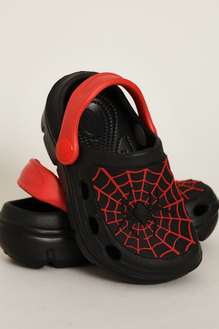 Pre-Boys Web Light Up Clog - Black/Red