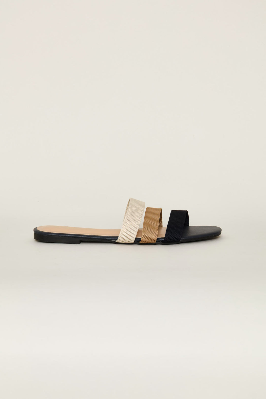 Mutli Color 3 Strap Knit Mule Sandal - Multi