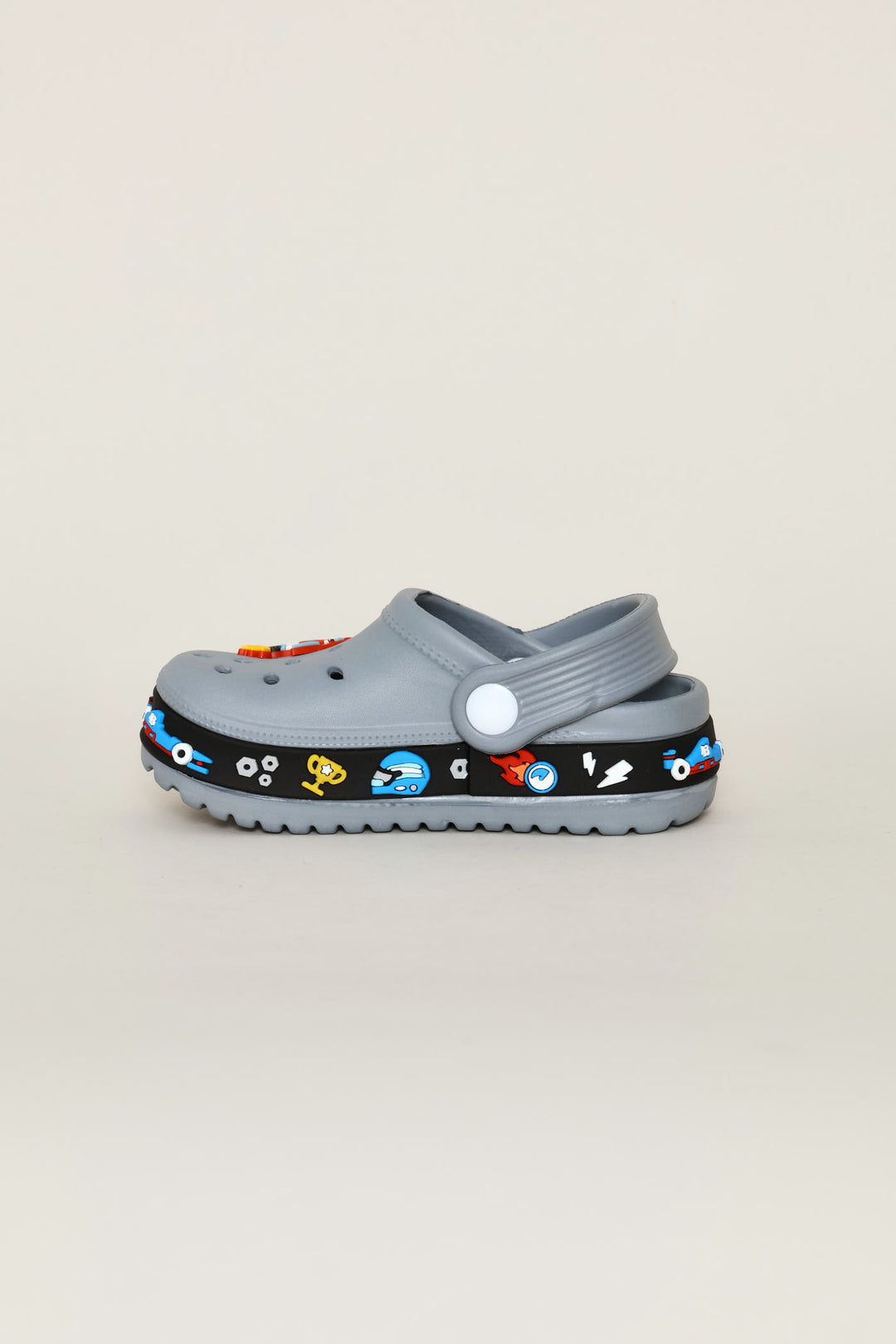 Pre-Boys Car Strip Clog - Grey