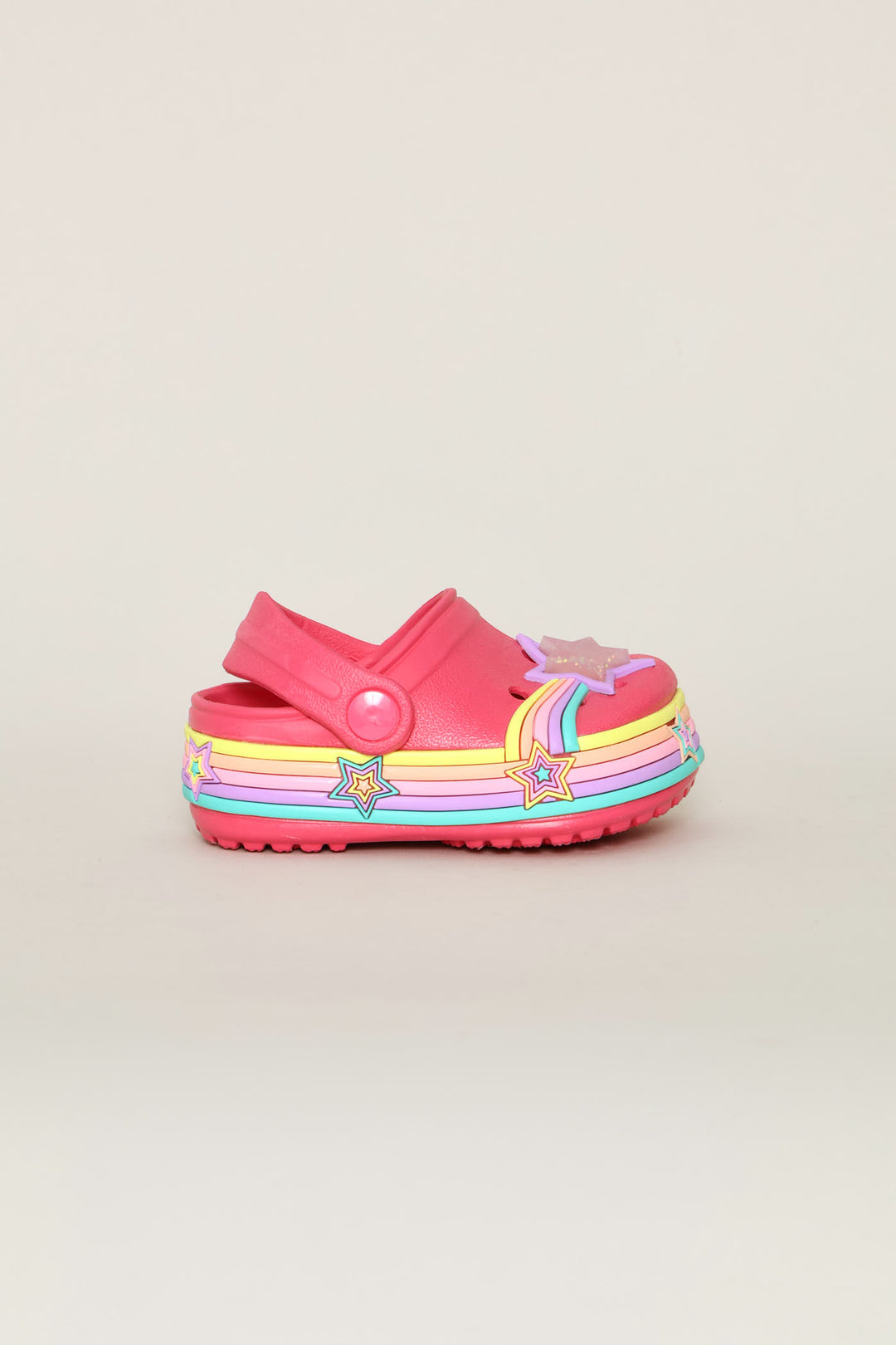 Pre-Girls Star Strip Clog - Cerise