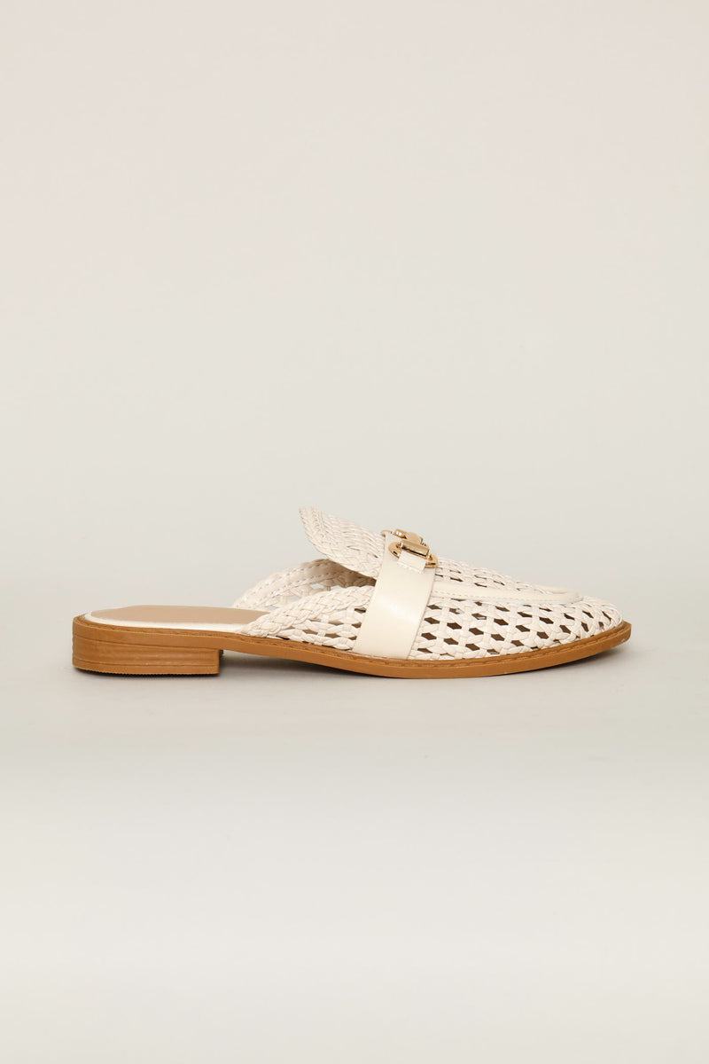 Open Weave Mule - Off White