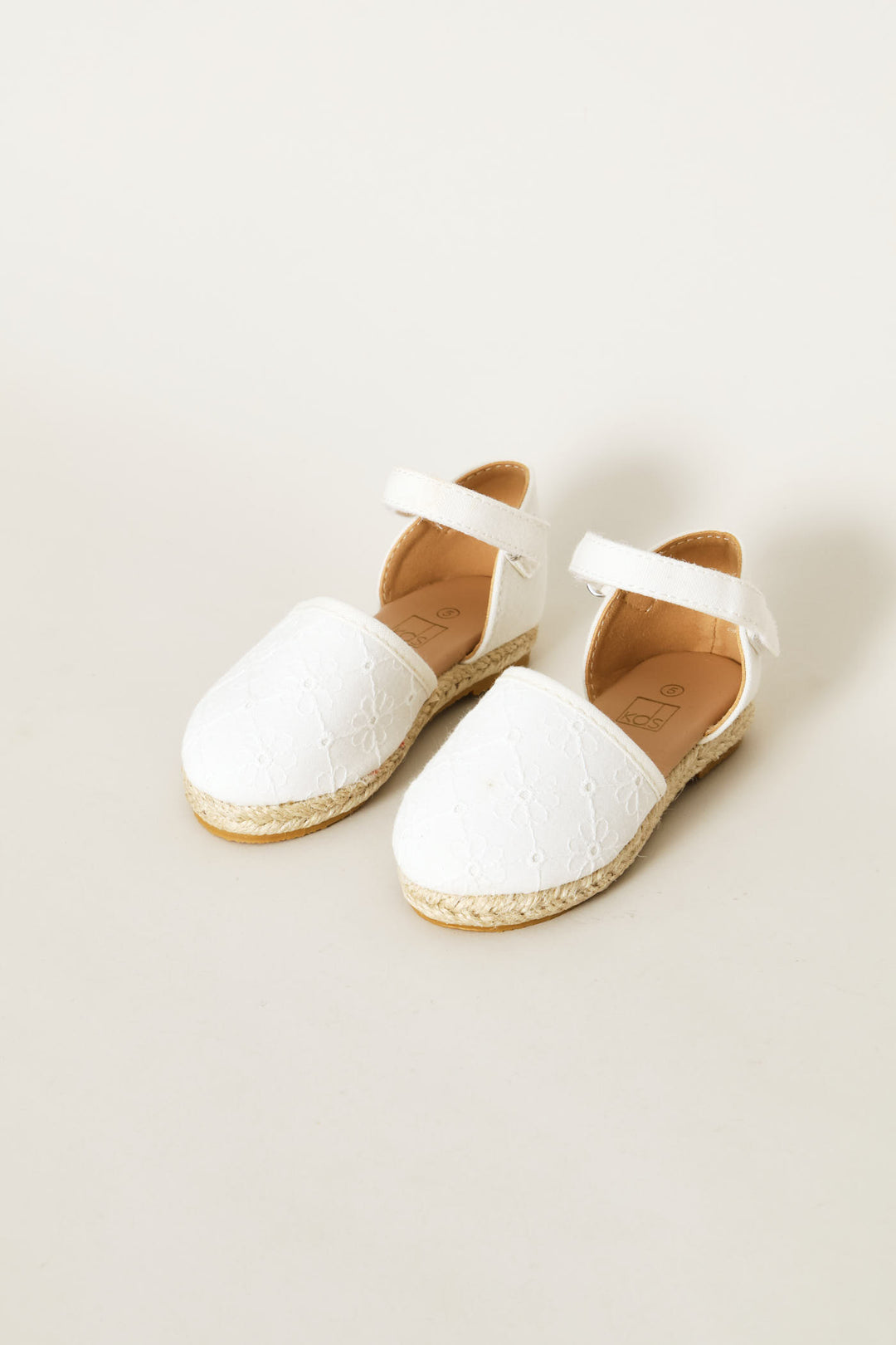 Pre-Girls Floral Espadrille Pump - White