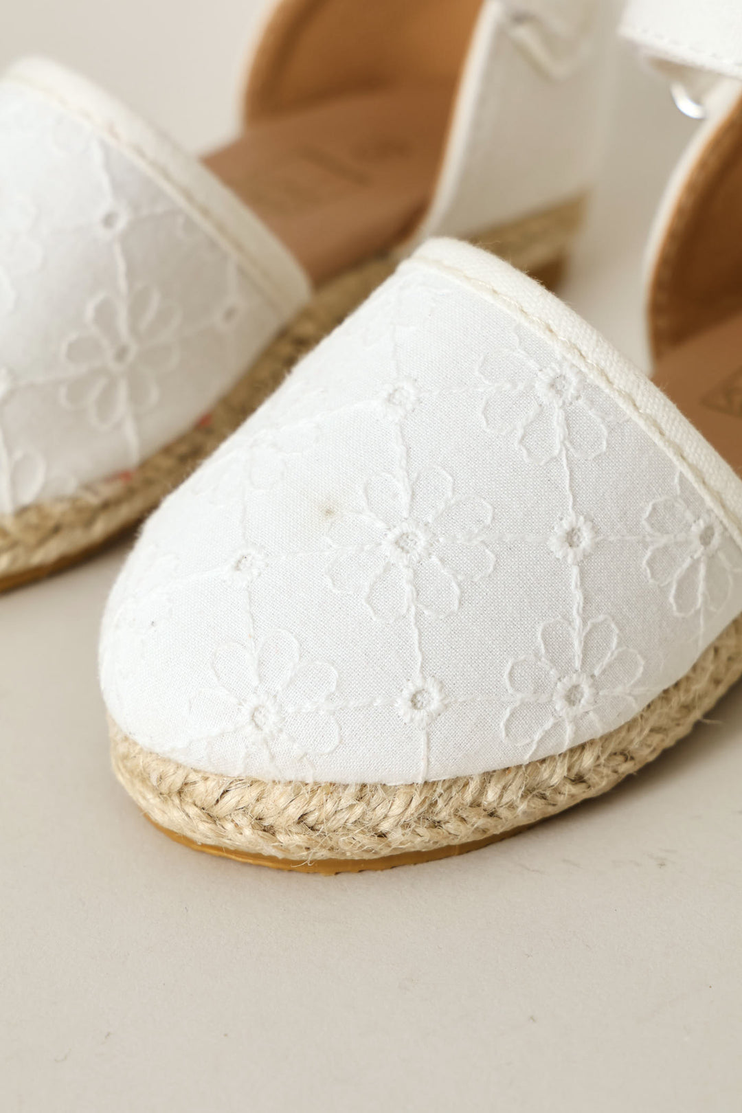 Pre-Girls Floral Espadrille Pump - White
