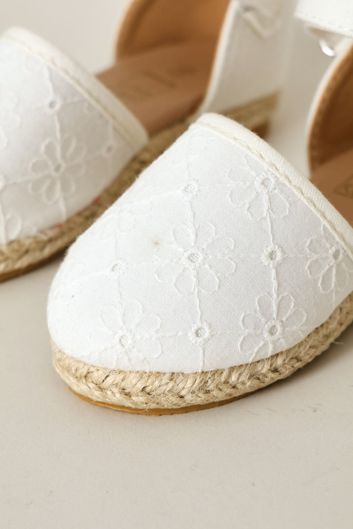 Pre-Girls Floral Espadrille Pump - White