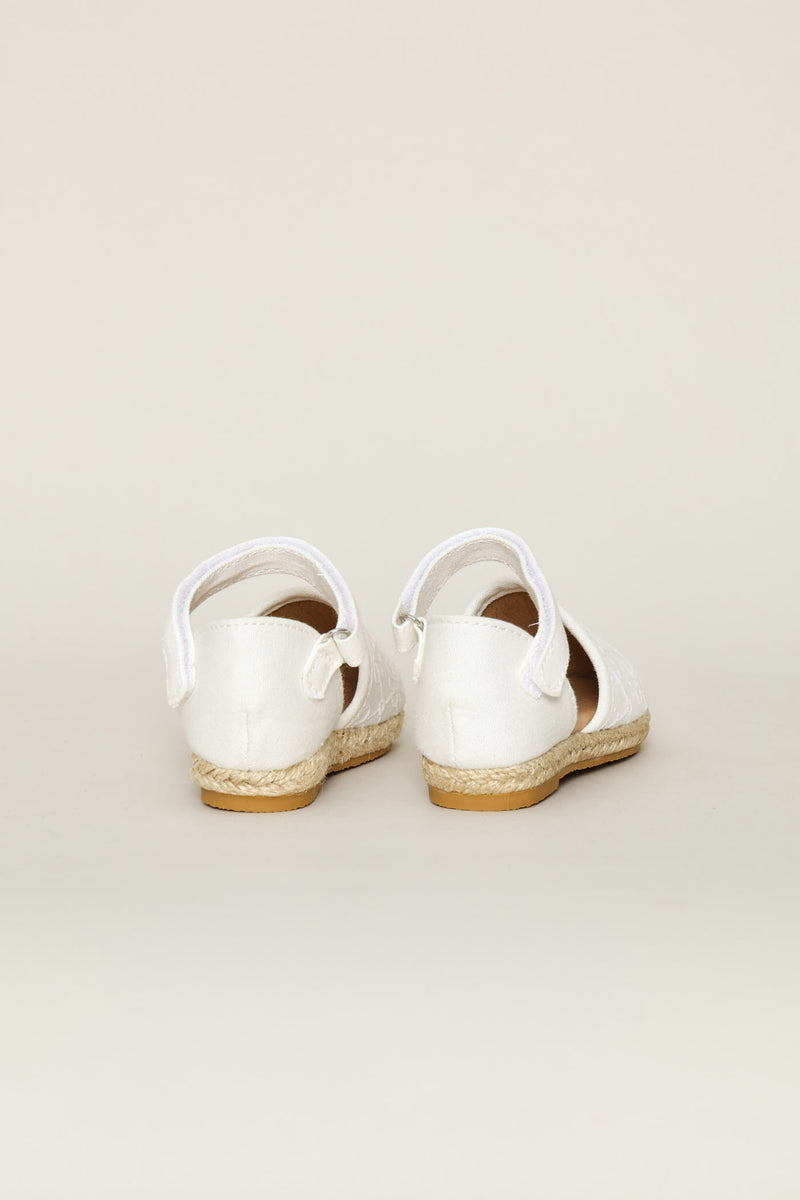 Pre-Girls Floral Espadrille Pump - White