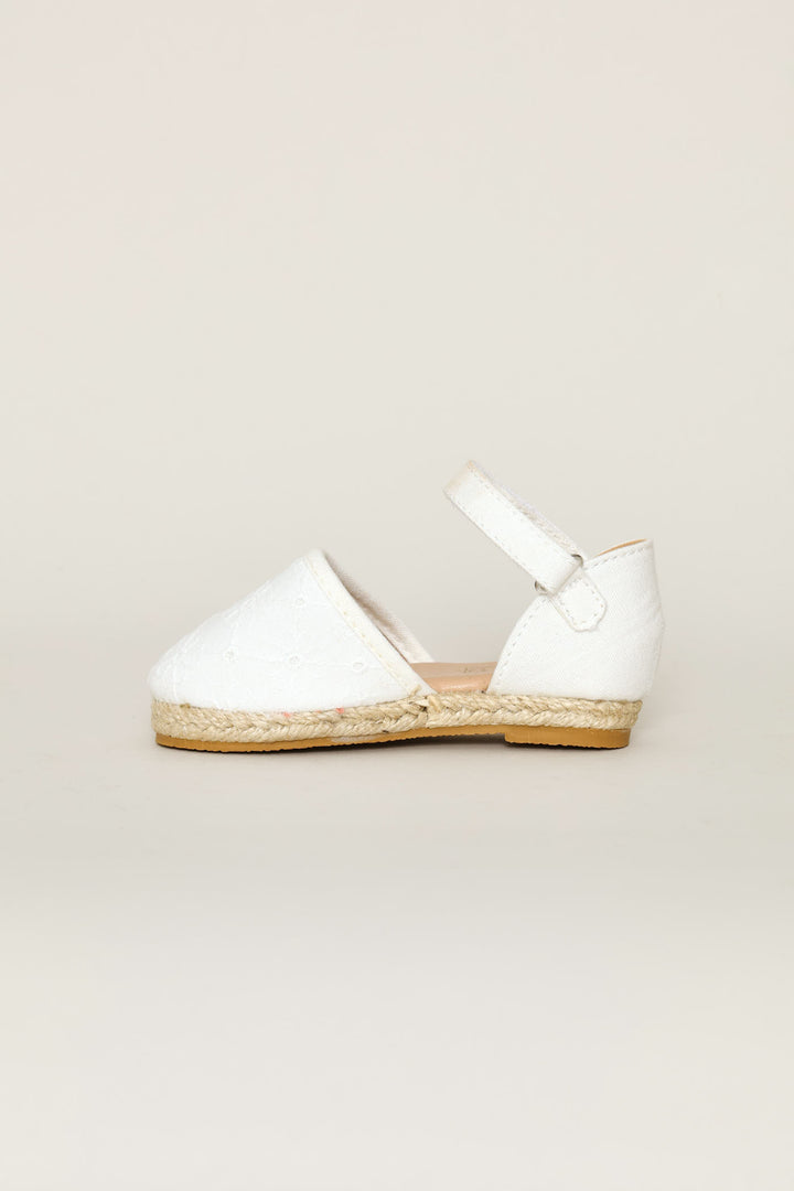 Pre-Girls Floral Espadrille Pump - White