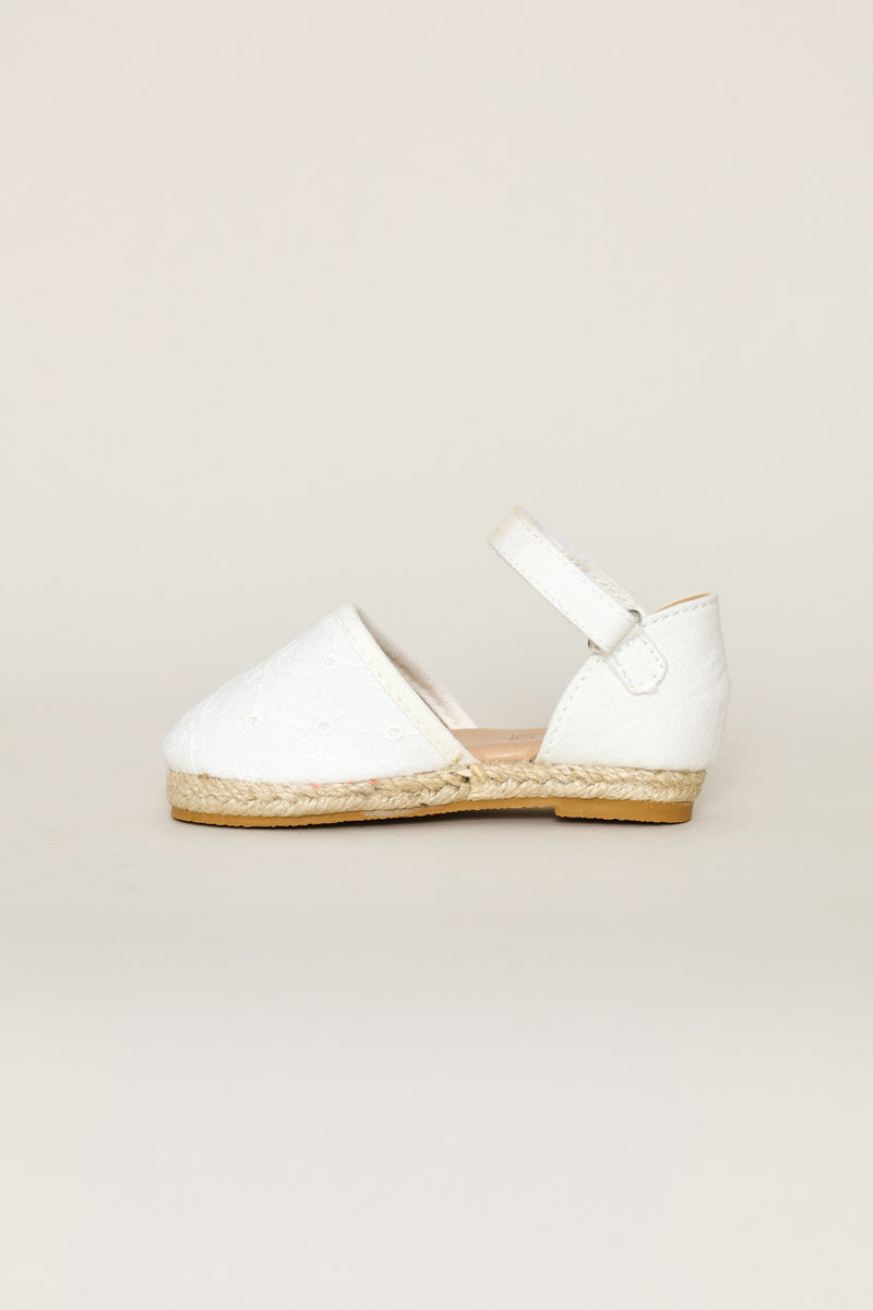 Pre-Girls Floral Espadrille Pump - White
