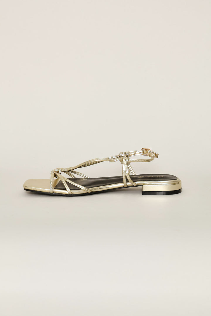 Strappy Knotted Sandal - Gold